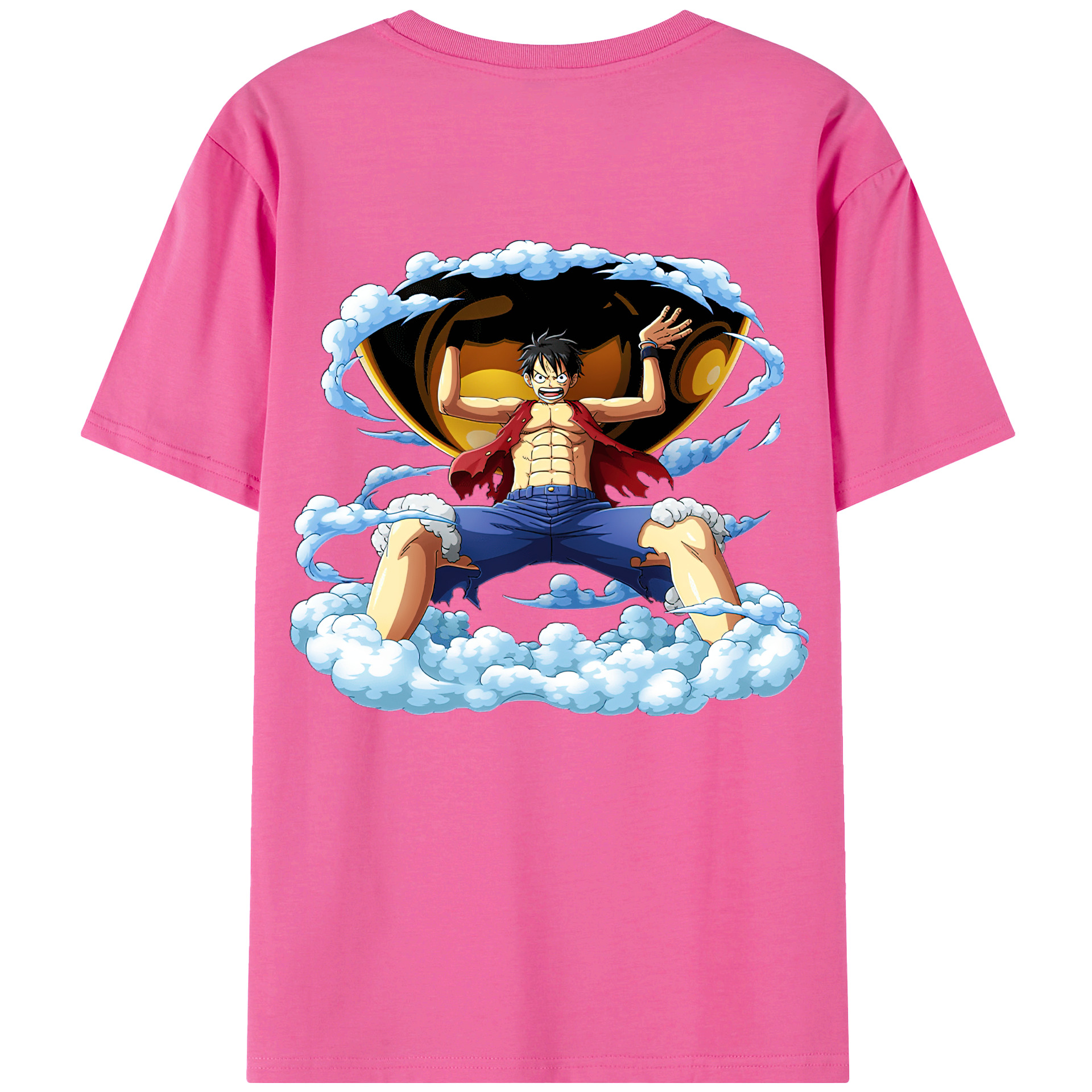 ワンピース モンキー・D・ルフィ ONE PIECE Monkey D. Luffy レディース半袖Tシャツ(バックプリント)